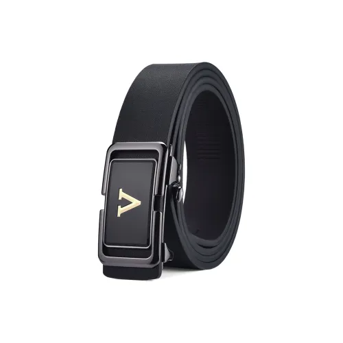 Old Man's Head Automatic Buckle Leather Belts Men's Width 3.3CM