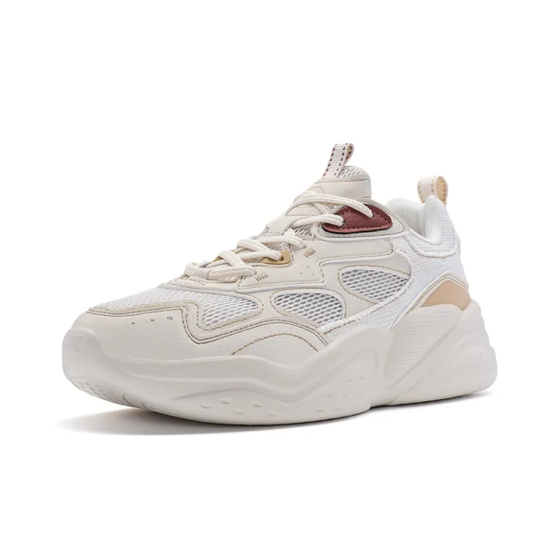 XTEP Casual Shoes Women's Low Top White Sand Gray/Paper Brown-2