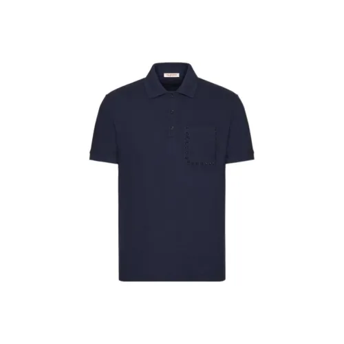 Valentino Polo Shirts Men Marine Blue