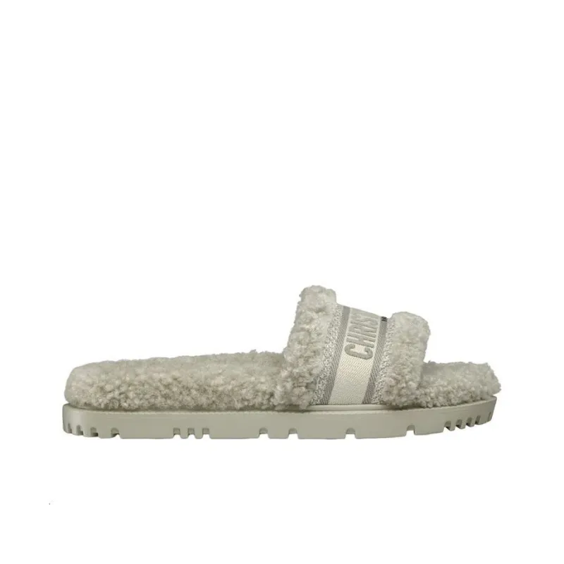 DIOR Dway Slide Slippers Women's Gray Green-1