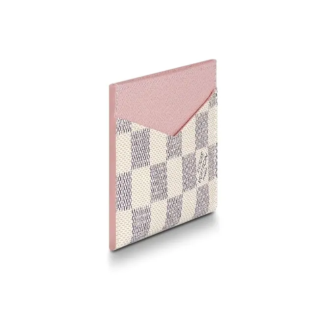 LOUIS VUITTON Daily Card Holder Damier Azur Rose Ballerine-2