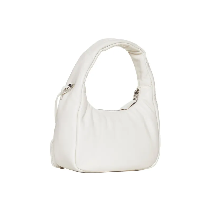 PRADA Sheepskin Hobo Handbag Mini Women's White-2