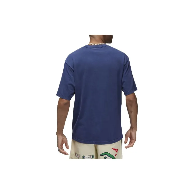 Jordan X SoleFly Apparel Collection Men's Embroidered Short-Sleeve T-Shirt Blue-1