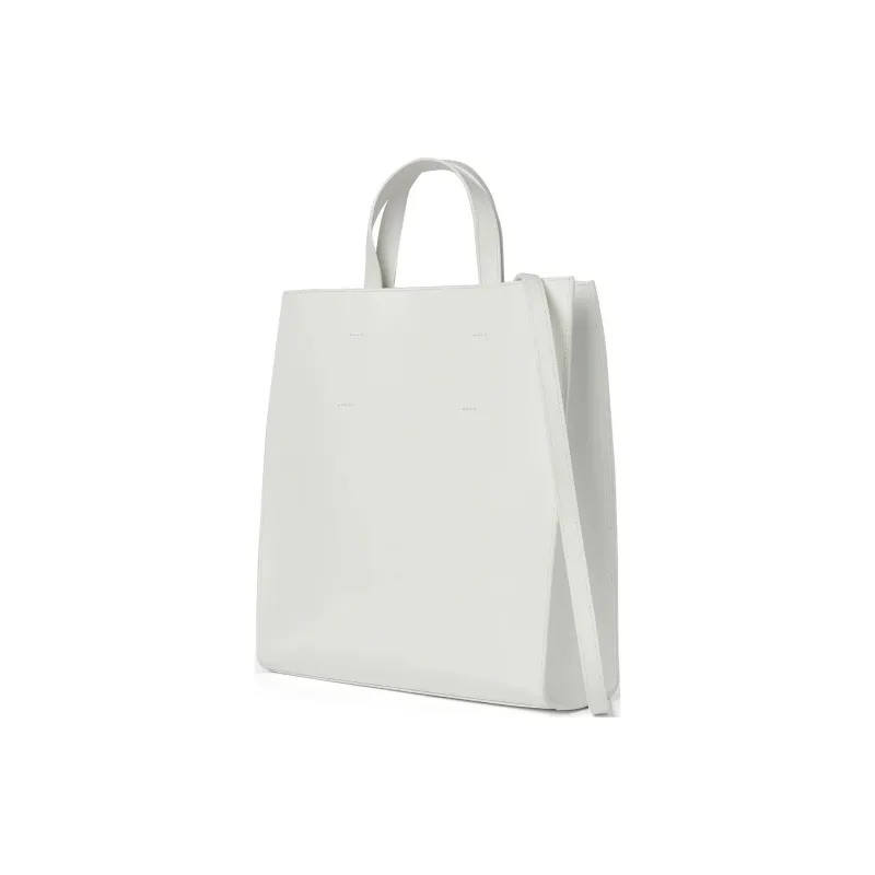 MSGM Calfskin Tote Bag Shopping Bag Shoulder Bag Handbag Women's White-1