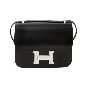 HERMES Constance Box Leather KangKang Shoulder Crossbody Bag Mini Women's Noir Black