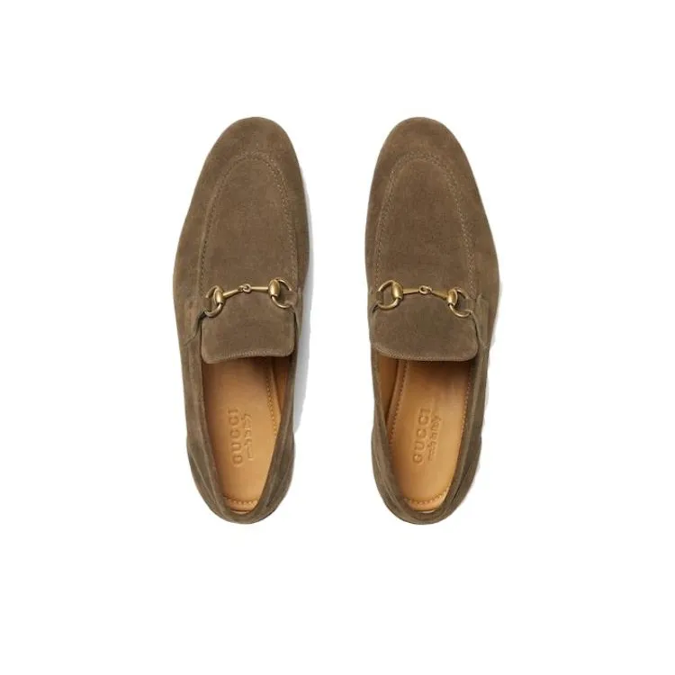 GUCCI Jordaan Loafers 1cm Men's Olive Green-3
