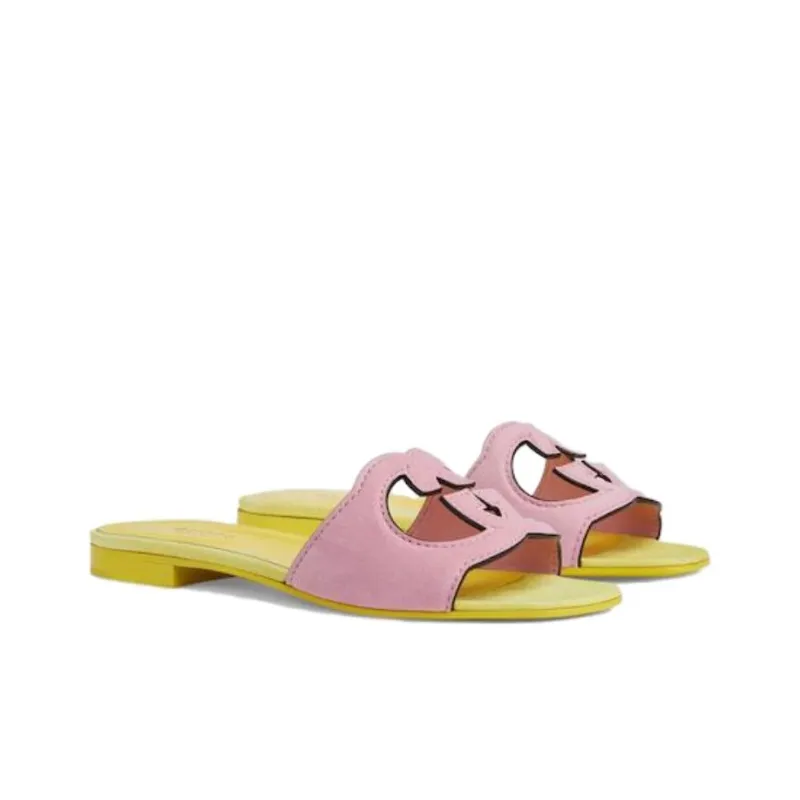 GUCCI Slide Slippers Women's Pink-3
