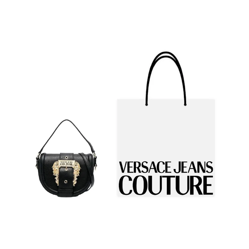 VERSACE JEANS COUTURE Polyurethane Portable Crossbody Bag, Shoulder Bag Women's Black-6