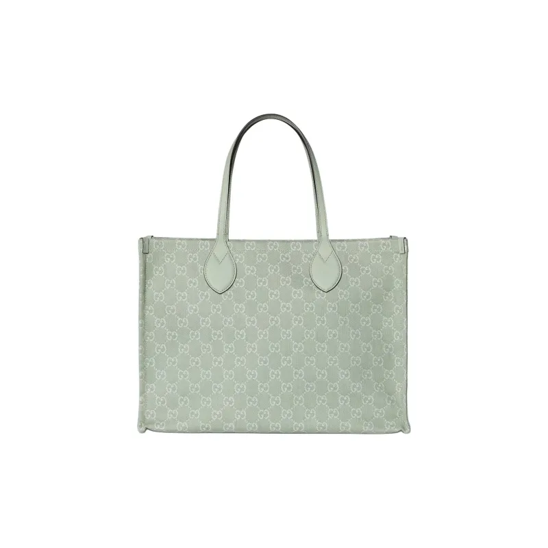 GUCCI Ophidia Denim With Leather Binding Tote Bag, Shopping Bag, Handbag Tubas Women's Light Green-4