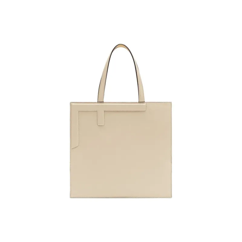 FENDI Calfskin Tote Bag, Shopping Bag, Handbag Medium Size Women's Yellow & Beige & Light Blue-1