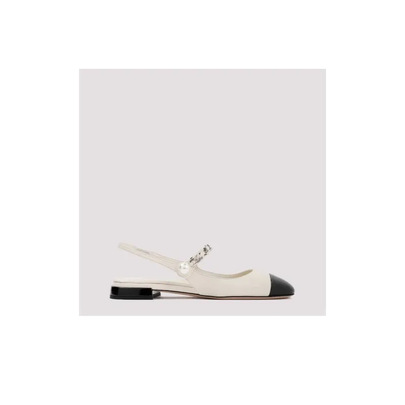 MIU MIU Casual Single Shoes Women's Ecru Black-9