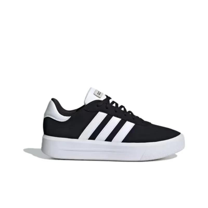 Adidas Court Cushioning Wear Resistant Low Top Skateboard Shoes Women's Black White-1
