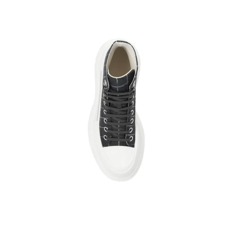 Alexander McQueen Tread Slick Lace Up Ankle Sneakers 'Black Striped' Women's-4