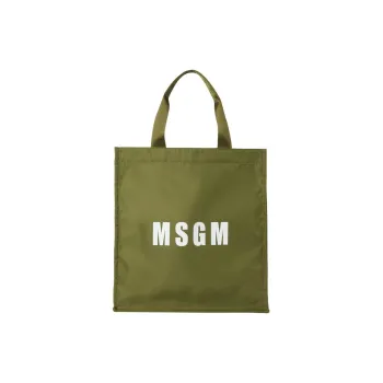 MSGM Nylon Tote Bag Shopping Bag Shoulder Bag Handbag Men's Army Green