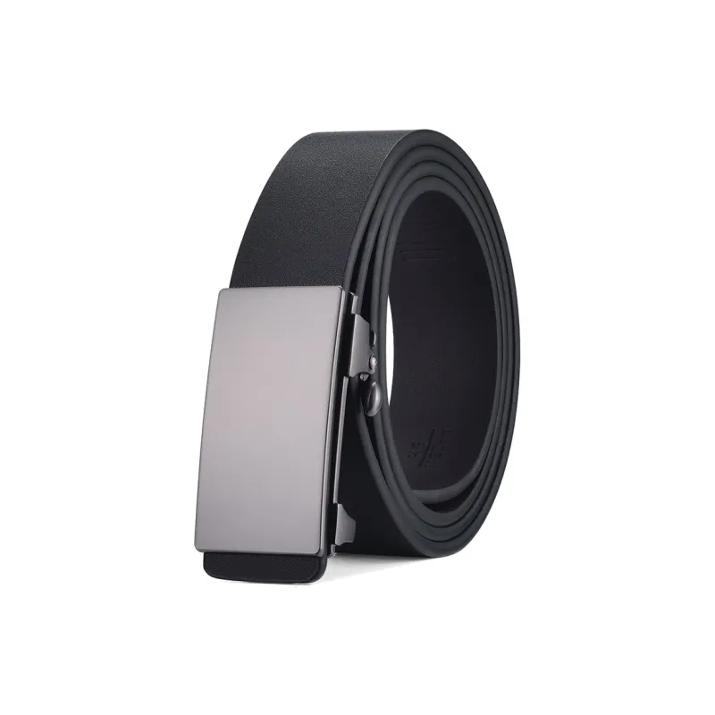 Old Man's Head Youth Fashion Belt Automatic Buckle Width 3.3CM Leather Belts Men's-0