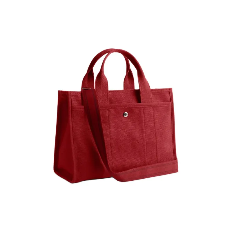 COACH Cargo Fabric Tote Shopping Bag, Canvas Shoulder Bag, Crossbody Bag, Handbag Large Size Women's Red-1
