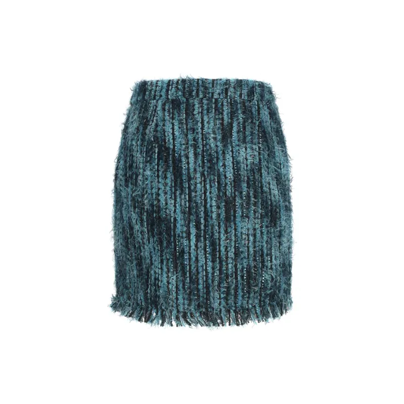 VANN VALRENCÉ Casual Short Skirts Women's Peacock Blue-1