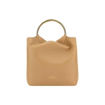 Valentino Lambskin One Shoulder Handbags Women's Beige