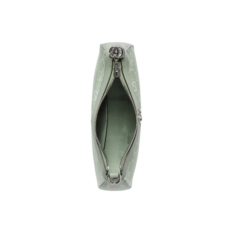 GUCCI Ophidia Denim Fabric With Leather Binding Crossbody One Shoulder Handbag Trumpets Women's Light Green-6