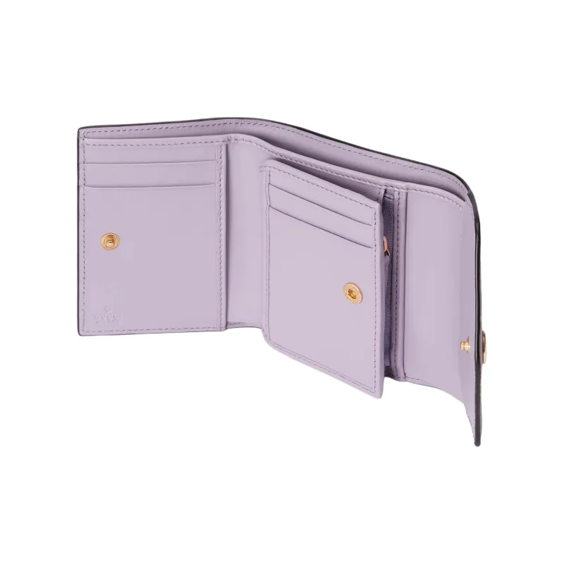 GUCCI Leather Wallet Medium Size Women's Light Purple-4