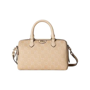 GUCCI Ophidia Denim Shoulder Bag Crossbody Bag Handbag Small Size Women's Light Beige