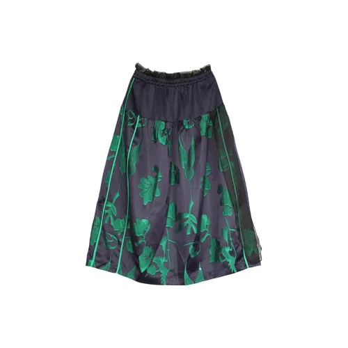 Gichugure Casual Long Skirts Women's Greenery