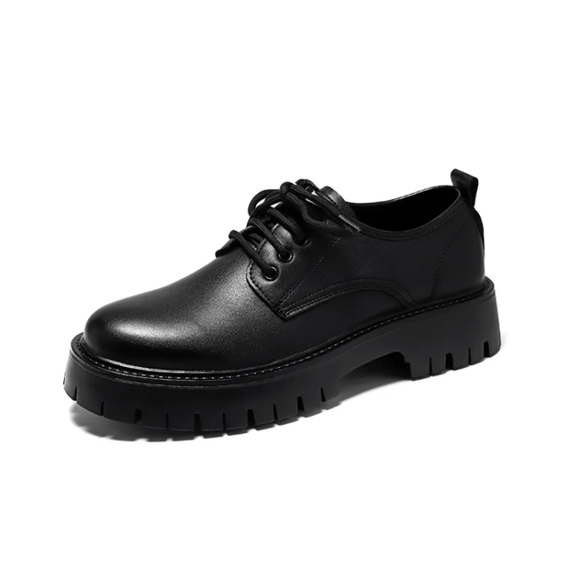 GZZ Dress Shoes Men Low Top Black-1