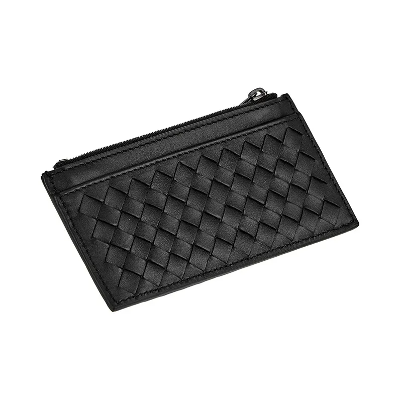 Bottega Veneta Leather Wallet, Card Holder Men's Black-2