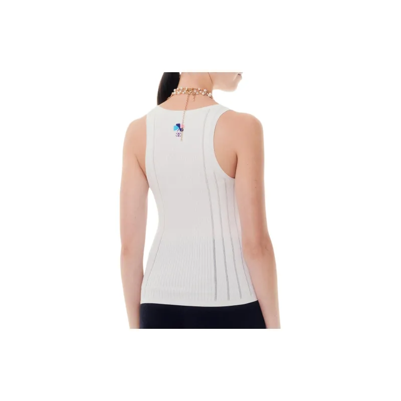 CHANEL 24 New Spring And Summer Arrivals Tank Tops Women's White-1