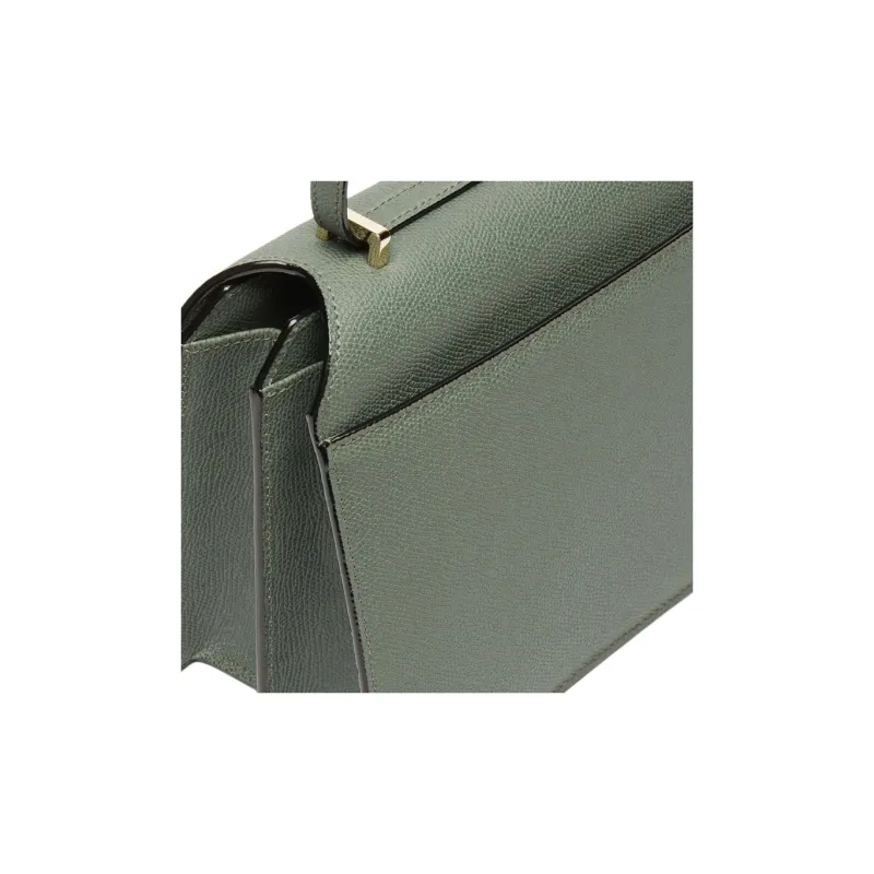 Valextra Millepunte Calfskin Shoulder Bag, Crossbody Bag Medium Size Women's Musk Green-2