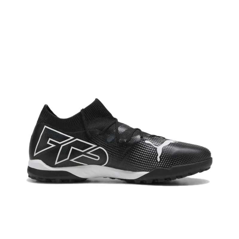 PUMA Future 7 MATCH TT Cushioned Slip Resistant Abrasion Resistant Soccer Shoes Men's Black White-1