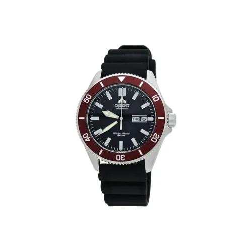 ORIENT Automatic Mechanical Movement Rubber Strap Watch Men's Watches Black Dial