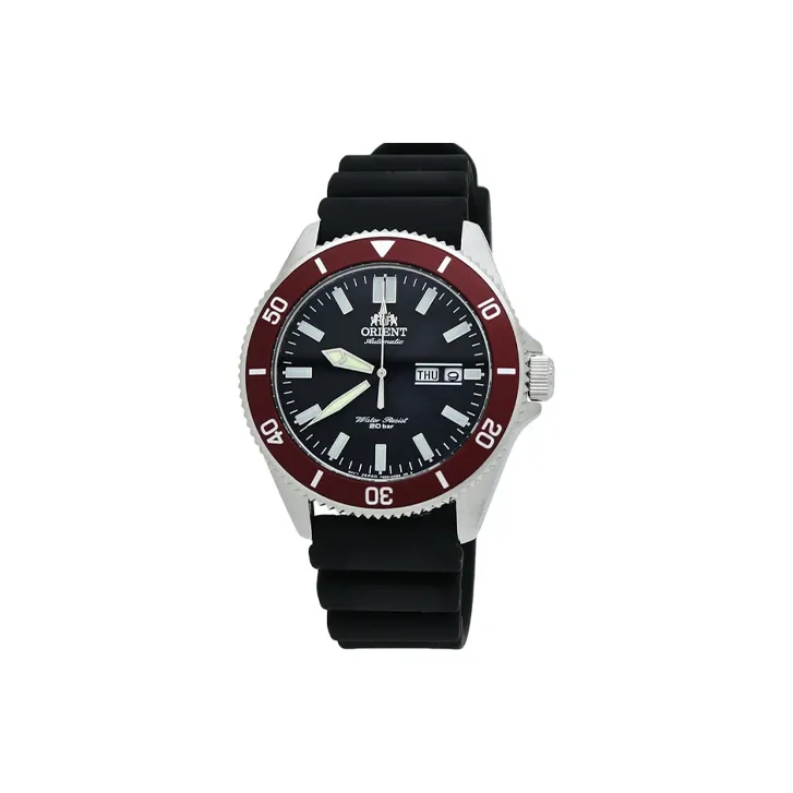 ORIENT Automatic Mechanical Movement Rubber Strap Watch Men's Watches Black Dial-0