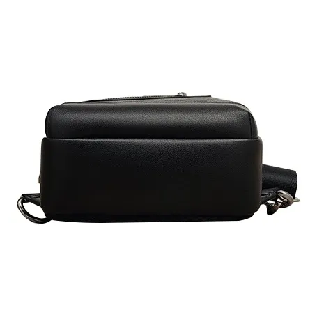 Old Man's Head Synthetic Leather Patchwork Fabric Shoulder Bag Crossbody Bag Sling Bags Regular Men's Black-4