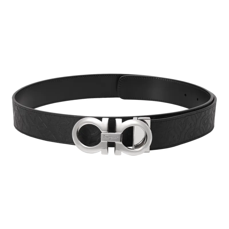 Ferragamo Reversible And Adjustable Gancini Belt Embossed-1