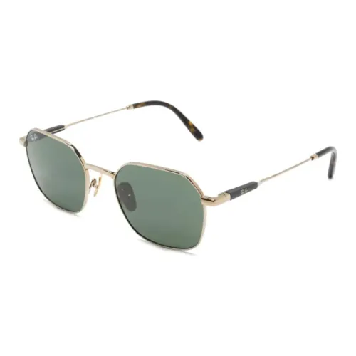 RayBan Titanium Alloy Irregular Shape Sunglasses Men's Gold