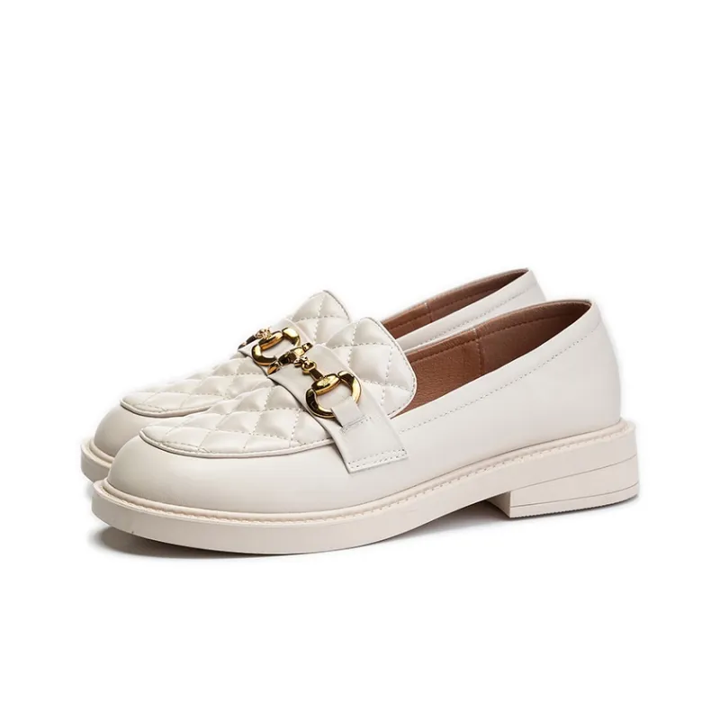 Lady's House Loafers Women's Black Beige-5