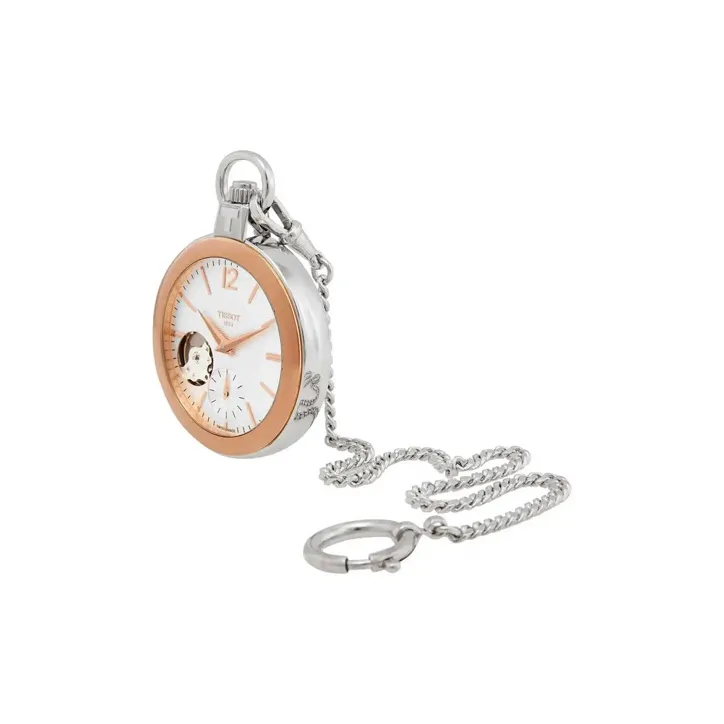 TISSOT Mechanical Movement-Manual Mechanical Movement Stainless Steel Pocket Watches 49*49mm Men's Watches Silver-3
