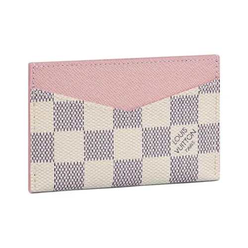 LOUIS VUITTON Daily Card Holder Damier Azur Rose Ballerine