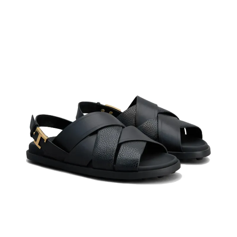 TOD'S Logo-Buckle Interwoven Strap Sandals Women's-2
