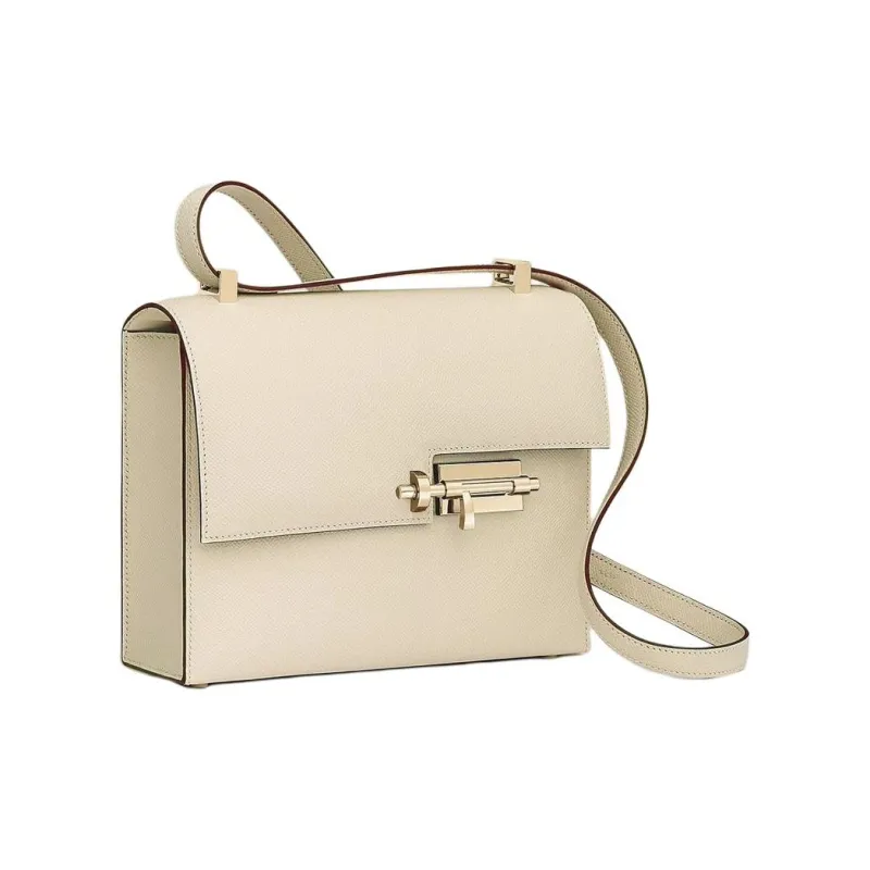 HERMES Verrou Epsom Calfskin Handbag Shoulder Bag Crossbody Bag Women's 10 Craie Milkshake White-1