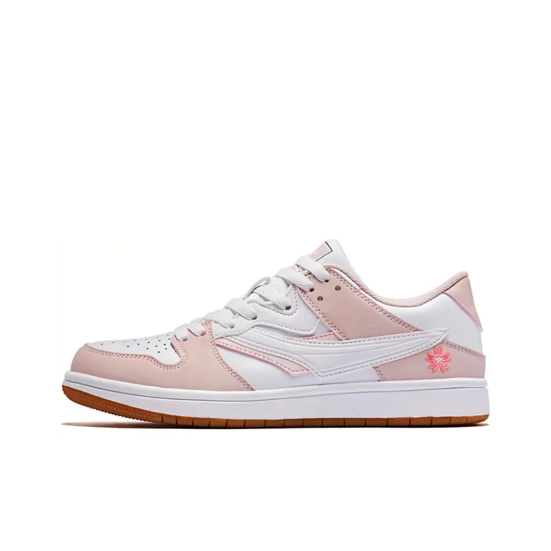 QIAODAN Skateboard Shoes Women's Low Top Pink/White-0