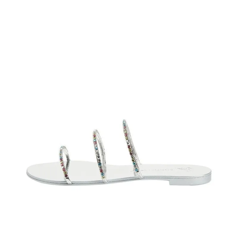 giuseppe zanotti Dark Colorful Crystal embellished Slides-0