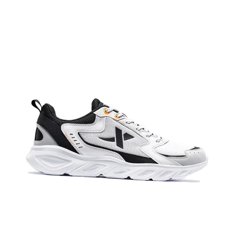 XTEP Cushioned Slip Resistant Lightweight Low Top Sports Casual Shoes Men's White Black Gray-1