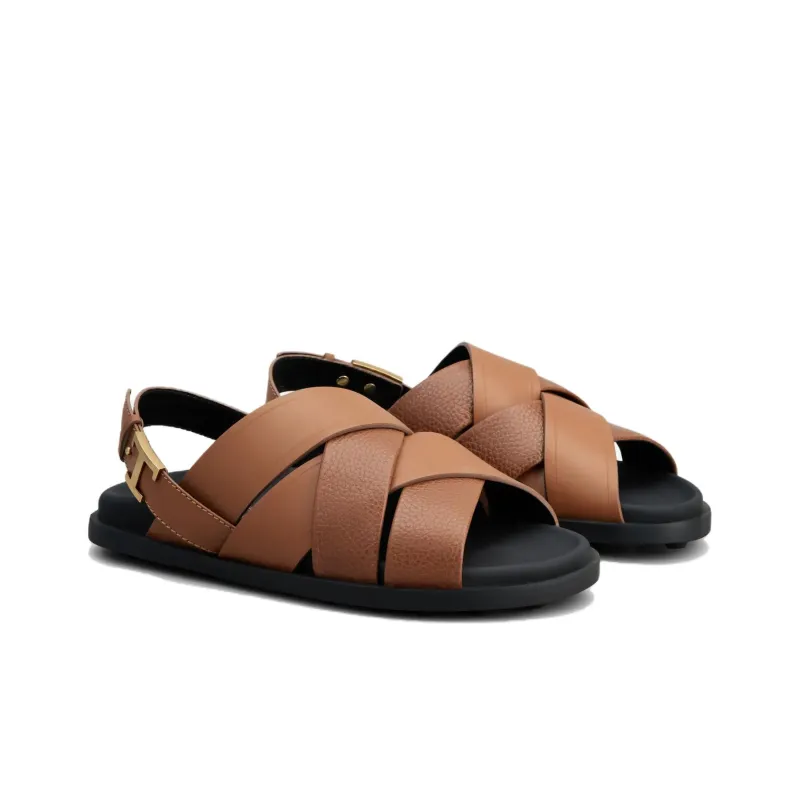 TOD'S Strappy Slingback Leather Sandals-2