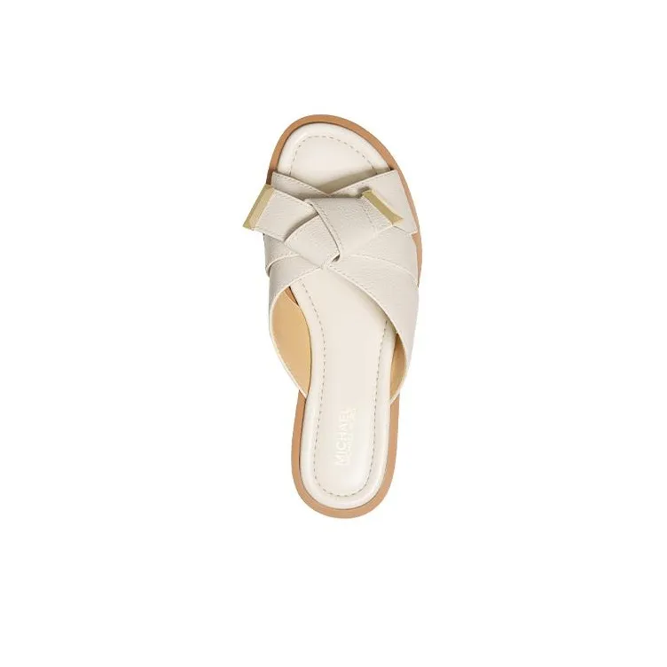 MICHAEL KORS MK Addison Slide Slippers Women's Light Cream-5