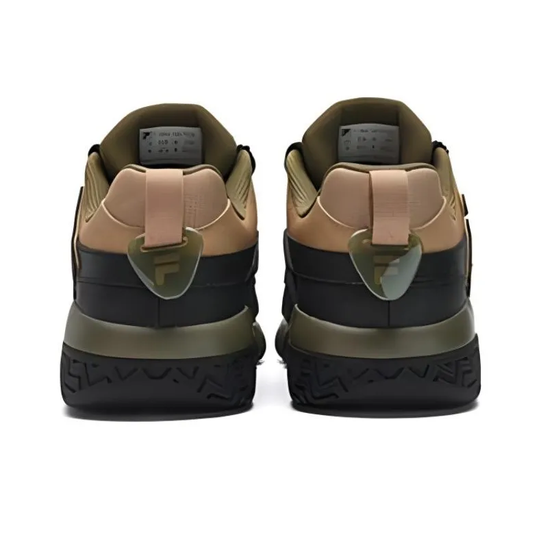 FILA FUSION BARRICADE Cushioning Wear Resistant Low Top Basketball Shoes Men's Black Brown-2