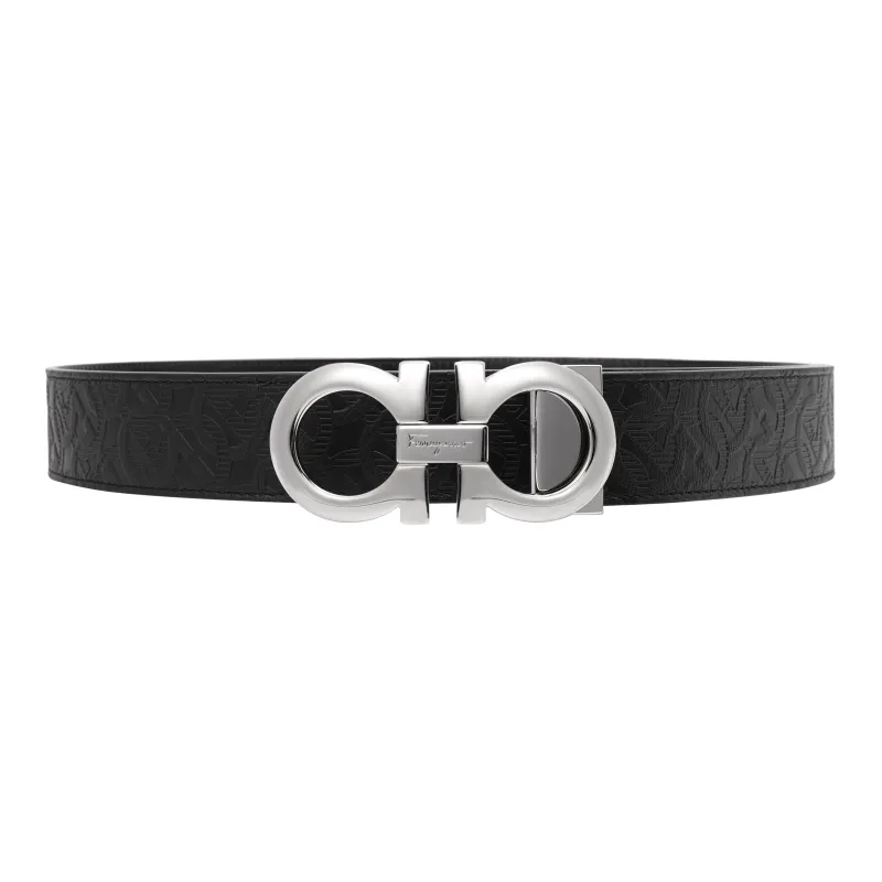 Ferragamo Reversible And Adjustable Gancini Belt Embossed-0