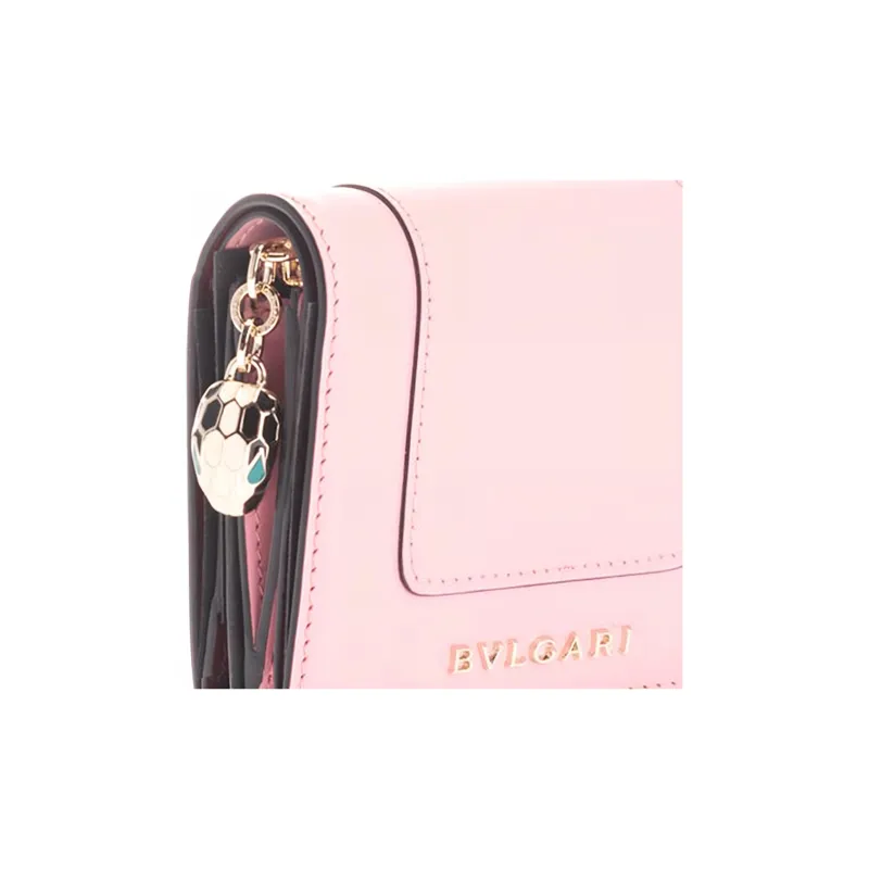 BVLGARI Leather Wallet Women's Pink-5