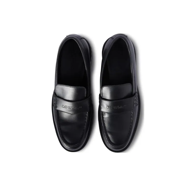 OFF WHITE Military Logo debossed Leather Loafers-4